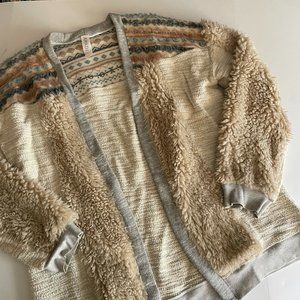 Amandi Mixed Media Sherpa Cardigan